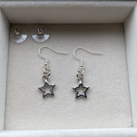 Handmade Silver Star Earrings - Picture 13 of 13